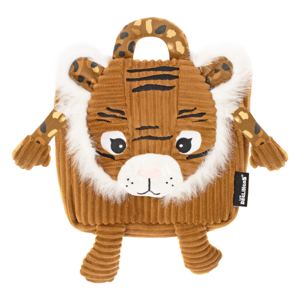 Sac à dos velours côtelé Spéculos le tigre Les Déglingos — Cartables et sacs