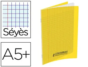 Cahier conquérant polypropylène a5+ 17x22cm 140 pages 90g séyès coloris jaune — Non classé