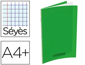 Cahier conquérant polypropylène a4+ 24x32cm 140 pages 90g séyès coloris vert — Non classé