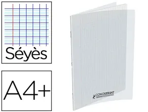 Cahier conquérant polypropylène a4+ 24x32cm 140 pages 90g séyès incolore — Non classé