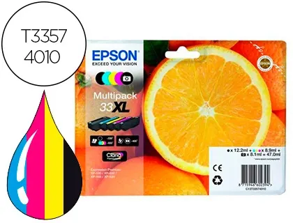 Cartouche d'encre original epson t3357 noir/cyan/magenta/jaune pack 4 couleur — Non classé