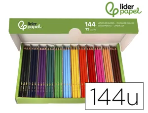 Crayon couleur liderpapel mine extra-résistante 174.5mm écriture douce 12 coloris intenses school pack 144 unités — Non…