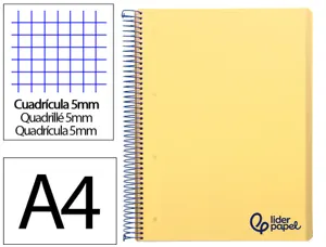 Cahier spirale liderpapel a4 micro wonder 240 pages 90g    5x5mm 4 trous 5 bandes        couleurs jaune — Non classé