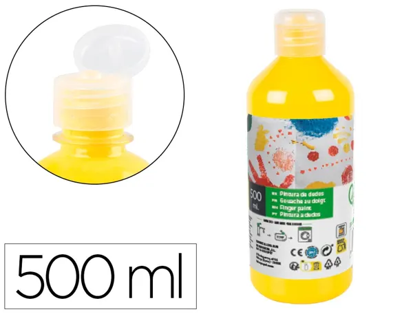 Gouache doigt liderpapel liquide lavable base eau      coloris jaune flacon de 125ml — Non classé