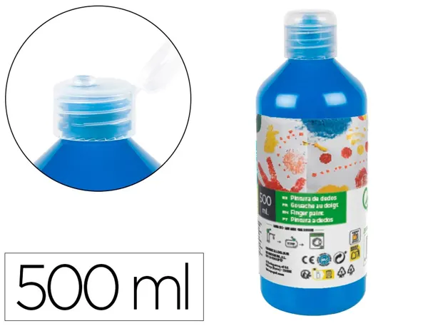 Gouache doigt liderpapel liquide lavable base eau      coloris bleu flacon de 125ml — Non classé