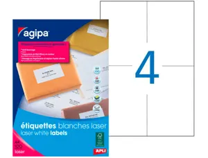 Étiquette adhésive apli agipa imprimante laser copieur 105x148.5mm boîte 400 unités — Non classé