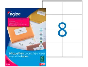 Étiquette adhésive apli agipa imprimante laser copieur 105x72mm boîte 800 unités — Non classé