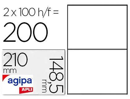 Étiquette adhésive apli agipa imprimante laser copieur 210x148.5mm boîte 200 unités — Non classé