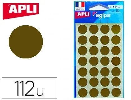 APLI Pastille de signalisation, diamètre: 15 mm, or — Fournitures