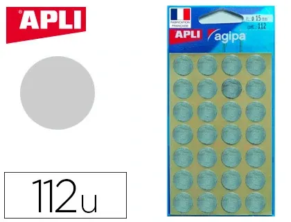 APLI Pastille de signalisation, diamètre: 15 mm, argent — Fournitures