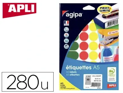 agipa Pastille de couleur, diamètre: 24 mm, rond, assorti — Fournitures