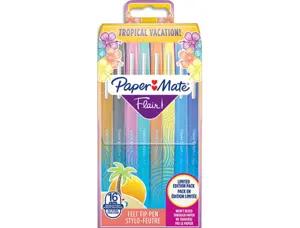 Stylo-feutre paper mate flair tropical pointe moyenne 1mm longue durée de vie pochette 16 coloris assortis — Non classé