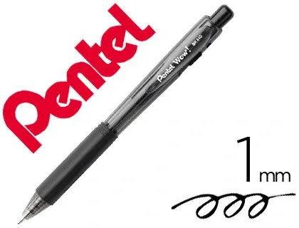 Stylo-bille pentel wow pointe 1mm rétractable grip caoutchouc corps triangulaire ergonomique encre coloris noir — Non classé