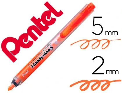 Surligneur pentel handy line s rétractable rechargeable pointe biseautée 1/3.6mm corps fin encre orange — Non classé
