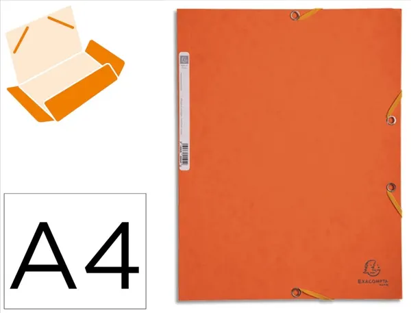 EXACOMPTA Chemise à élastiques, A4, carton, orange — Classement & archivage