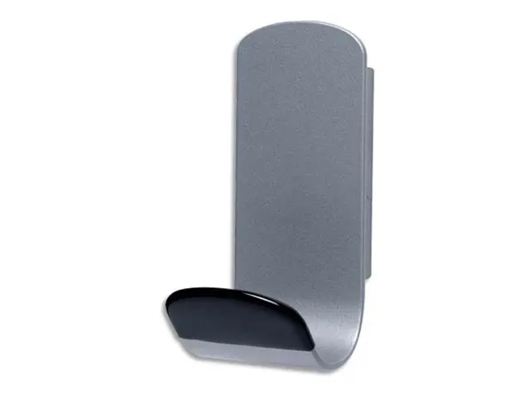 Patère murale unilux steely magnétique acier embout plastique arrondi supporte 12kg 6.8x14.8x7.6cm coloris gris — Non classé