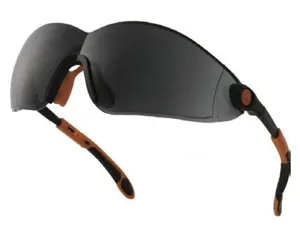 Lunettes deltaplus vulcano 2 smoke polycarbonate monobloc anti-buée anti-rayures uv400 coloris monture orange/noir — Non…