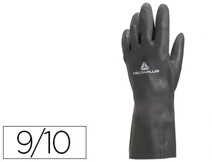 Gant néoprène deltaplus floqué coton longueur 30cm épaisseur 0.75mm coloris noir taille 9/10 paire — Non classé