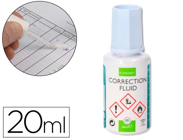 Correcteur liquide q-connect pinceau flacon 20ml — Non classé