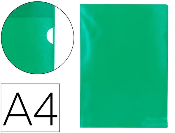 Pochette coin q-connect polypropylène grainé économique 12/100e coloris vert transparent boîte 100 unités — Non classé