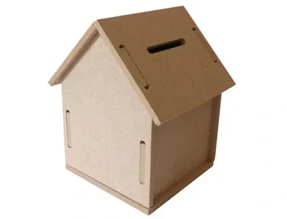 Tirelire en bois culture club construire et décorer mdf 10x10x12cm — Non classé