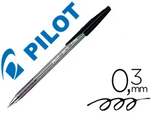 Stylo-bille pilot bp-s écriture fine 0.3mm encre douce pointe indéformable rechargeable corps translucide coloris noir —…