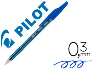 Stylo-bille pilot bp-s écriture fine 0.3mm encre douce pointe indéformable rechargeable corps translucide coloris bleu —…