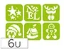 Pochoir Graine Creative Noel 145x145 mm Modeles Assortis Lot 6 Unites — Activités artistiques — vue 2