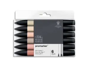 Marqueur professionnel w&n promarker double pointe teintes chair ivoire amande satin mastic corail pêche set 6 unités — Non…