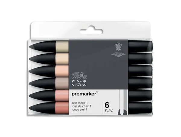 Marqueur professionnel w&n promarker double pointe teintes chair ivoire amande satin mastic corail pêche set 6 unités — Non…