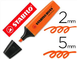 Surligneur stabilo boss tracé 2/5mm pointe biseautée encre universelle base eau résistante lumière coloris orange — Non…