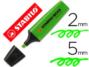 Surligneur stabilo boss tracé 2/5mm pointe biseautée encre universelle base eau résistante lumière coloris vert — Non classé