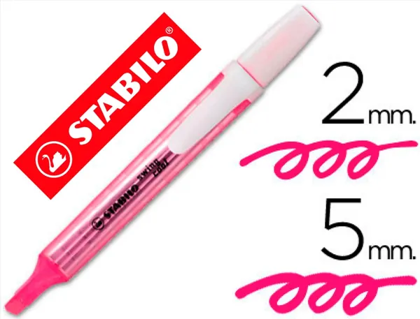 Surligneur stabilo swing cool modèle de poche avec agrafe tracé 1/3mm encre liquide pigmentée visible coloris rose — Non…