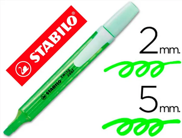Surligneur stabilo swing cool modèle de poche avec agrafe tracé 1/3mm encre liquide pigmentée visible coloris vert — Non…