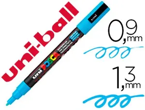 Marqueur posca pc3m gouache encre inodore toutes surfaces pointe fine conique couleur opaque couvrante bleu clair — Non…