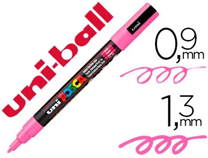 Marqueur posca pc3m gouache encre inodore toutes surfaces pointe fine conique couleur opaque couvrante rose — Non classé
