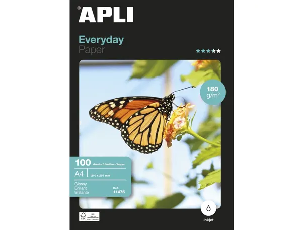 APLI Papier photo everyday, A4, 180 g/m2, brillant — Papier, cahier & courrier