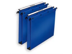 Dossier suspendu l'oblique polypro ultimate 5/10e tiroir entraxe 330mm h250mm fond 15 coloris bleu pack 10 unités — Non…