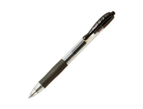 Roller pilot g2+ 5 ecriture fine 0.3mm encre gel retractable rechargeable corps translucide grip caoutchouc noir — Non classé