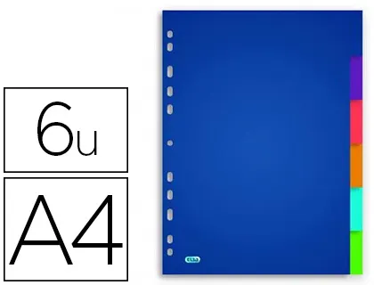 Intercalaire oxford polypropylène color life 6 positions a4 210x297mm réutilisable perforation indéchirable translucide —…