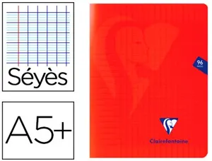 Clairefontaine Cahier piqûre Mimesys, 170 x 220 mm, rouge — Cahiers francais