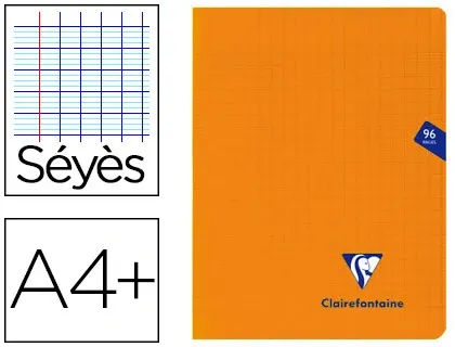 Clairefontaine Cahier piqûre Mimesys, 240 x 320 mm, orange — Cahiers francais