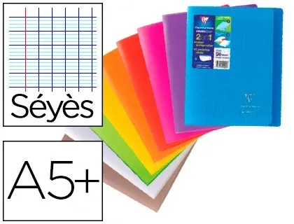 Cahier Piqué Clairefontaine Koverbook Couverture Protectrice Pp Transparent 2 Rabats A5+ 17x22 cm 96 Pages 90g Séyès —…