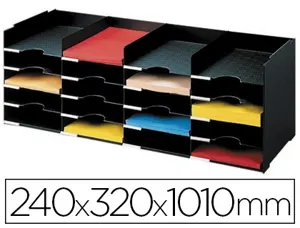 Module classement paperflow superposable armoire 20 cases 240x320x1010mm coloris noir — Non classé