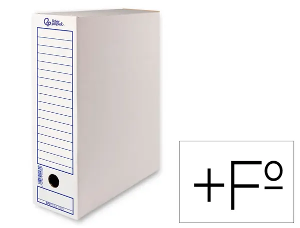 Boite a archives liderpapel carton recycle 325g/m2 dos    116mm 388x116x275mm coloris   blanc — Non classé