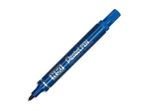Marqueur pentel n50 permanent pointe ogive 4.3mm encre à solvant indélébile tous supports corps métal bleu — Non classé