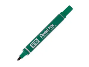 Marqueur pentel n50 permanent pointe ogive 4.3mm encre à solvant indélébile tous supports corps métal vert — Non classé