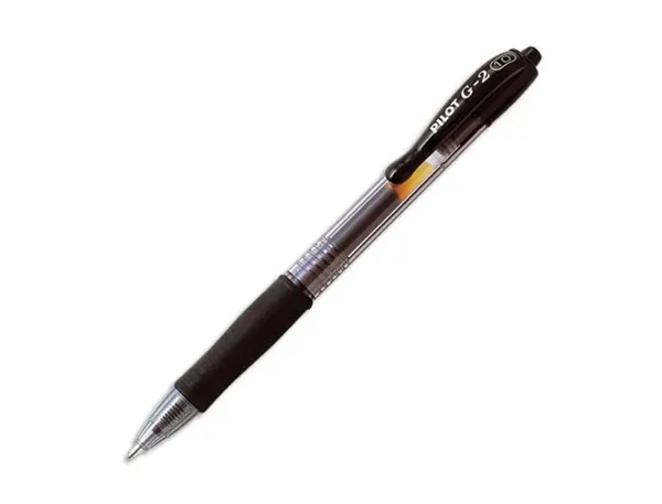 Roller pilot g2 10 ecriture moyenne 0.6mm encre gel retractable rechargeable corps translucide grip caoutchouc noir — Non…