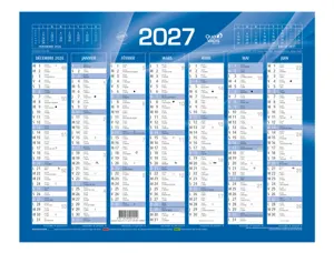 QUO VADIS Calendrier de banque bleu, 270 x 210 mm, 2027 — Calendriers & éphémérides