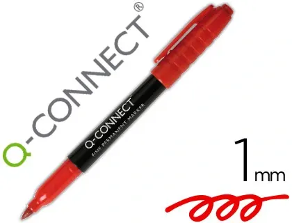 Marqueur q-connect cd-dvd pointe ronde écriture large 1mm encre indélebile séchage rapide base alcool couleur rouge — Non…